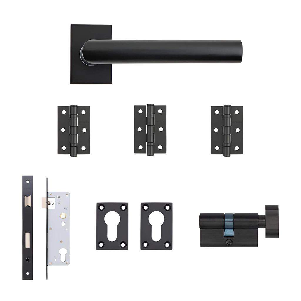 Deanta Ares Urban Matt Black Privacy Handle Pack-Zdoors