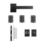 Deanta Argo Urban Matt Black Bathroom Handle Pack-Zdoors