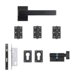 Deanta Argo Urban Matt Black Privacy Handle Pack-Zdoors