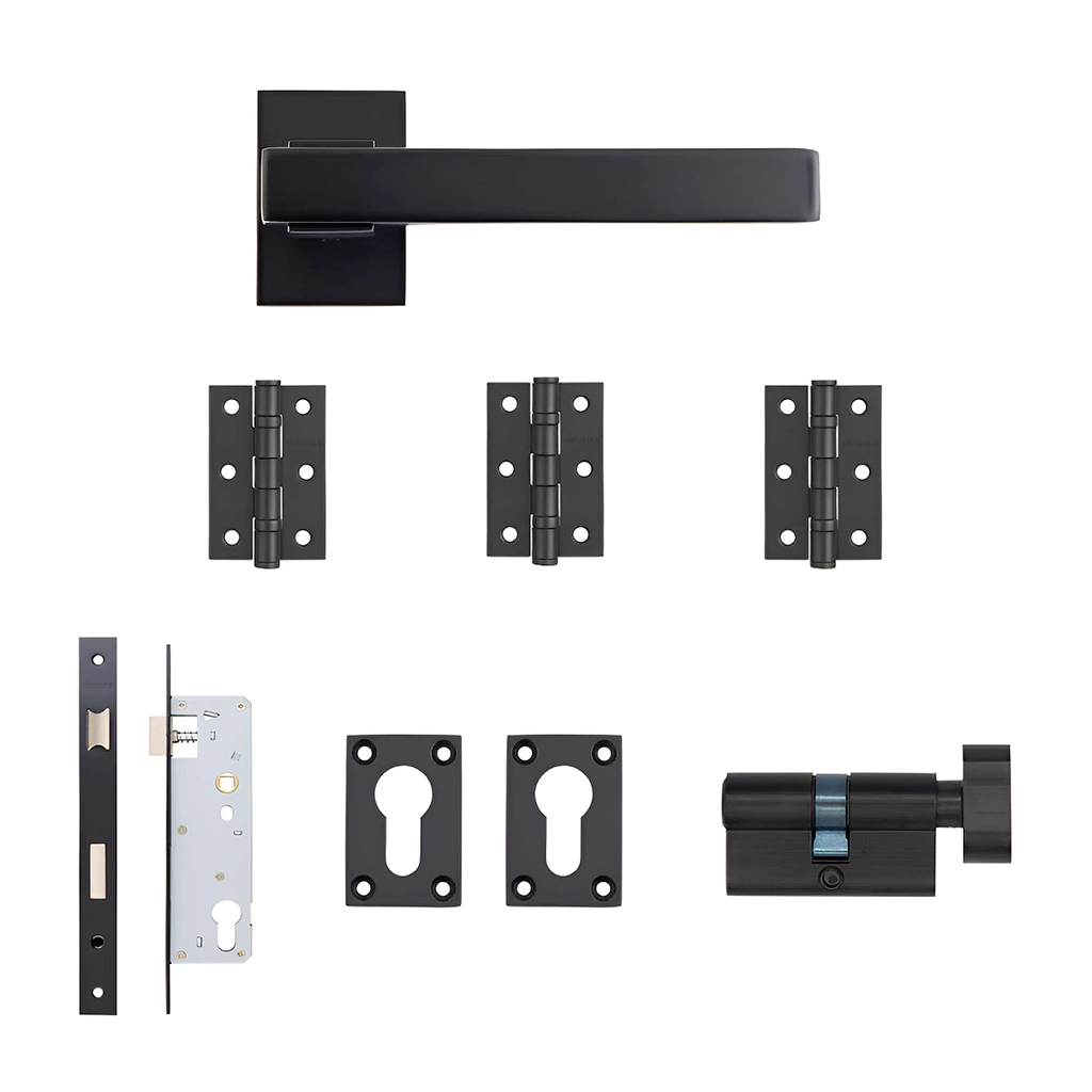 Deanta Argo Urban Matt Black Privacy Handle Pack-Zdoors