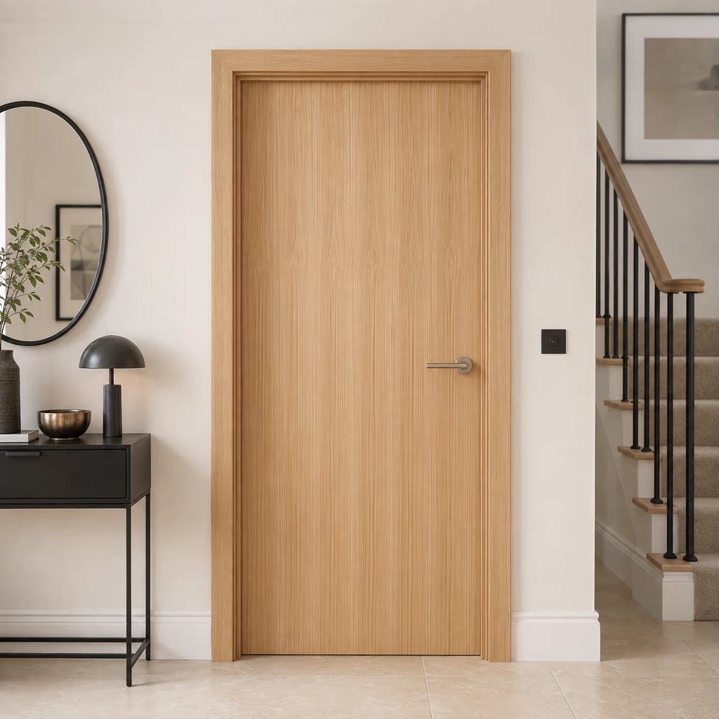 LPD Flush Oak Plain Pre-Finished FD30 Internal Fire Door lifestyle