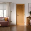 LPD Inlay Oak 1 Panel Grooved Walnut Inlay Pre-Finished FD30 Internal Fire Door Life Style