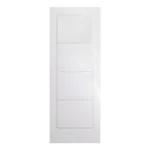LPD Ladder White 4 Panel V-Grooved Moulded Primed FD30 Internal Fire Door
