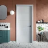 LPD Ladder White Horizontal V-Grooved Pre-Finished Laminate Solid Core FD30 Internal Fire Door lifestyle