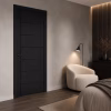 LPD Linear Black 7 Panel Ladder Pre-Finished Laminate FD30 Internal Fire Door