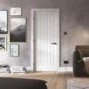 LPD Mexicano White 5 Panel Vertical Grooved Primed FD60 Internal Fire Door lifestyle