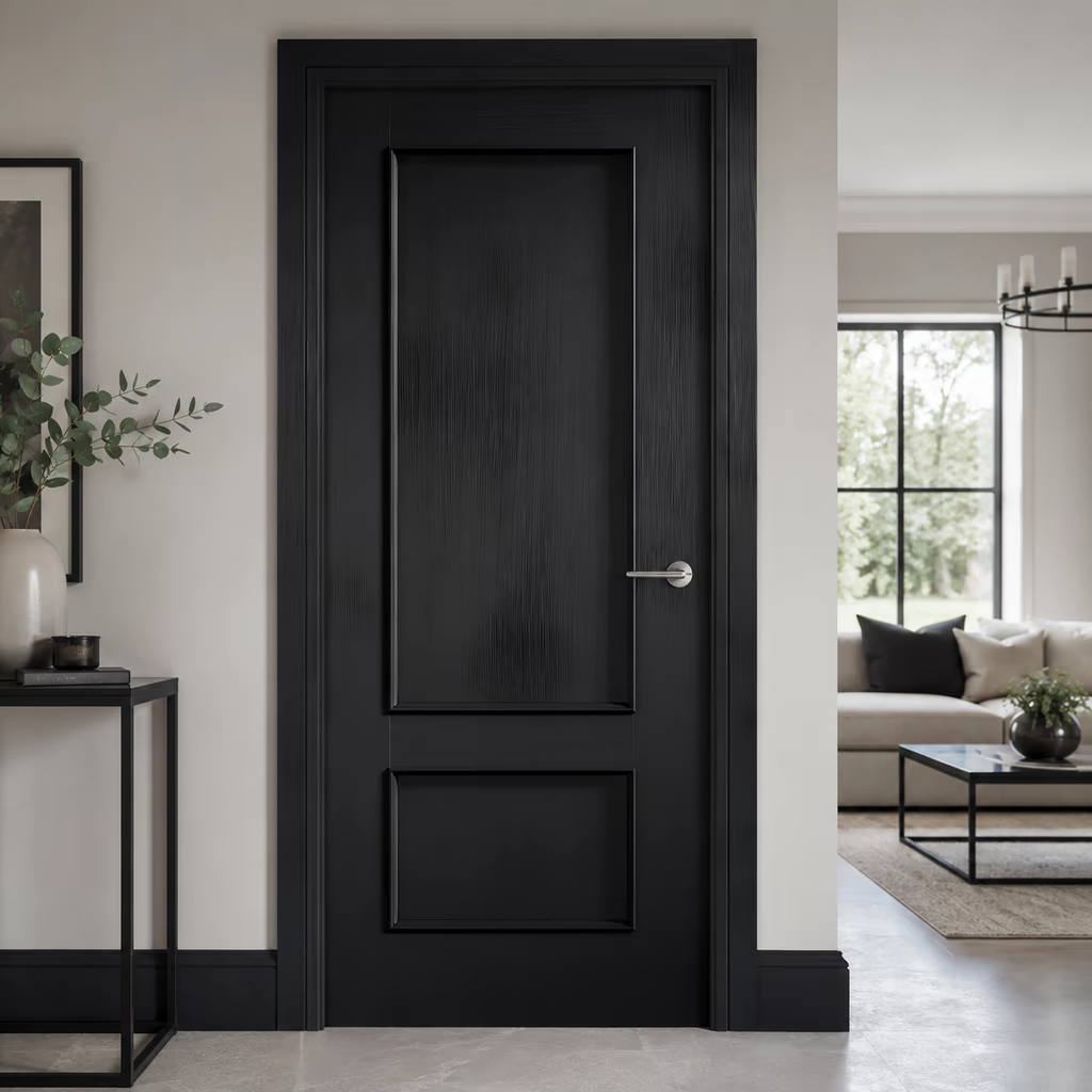 LPD Murcia Charcoal Black 2 Panel Raised Moulded Pre-Finished FD30 Internal Fire Door lifestyle