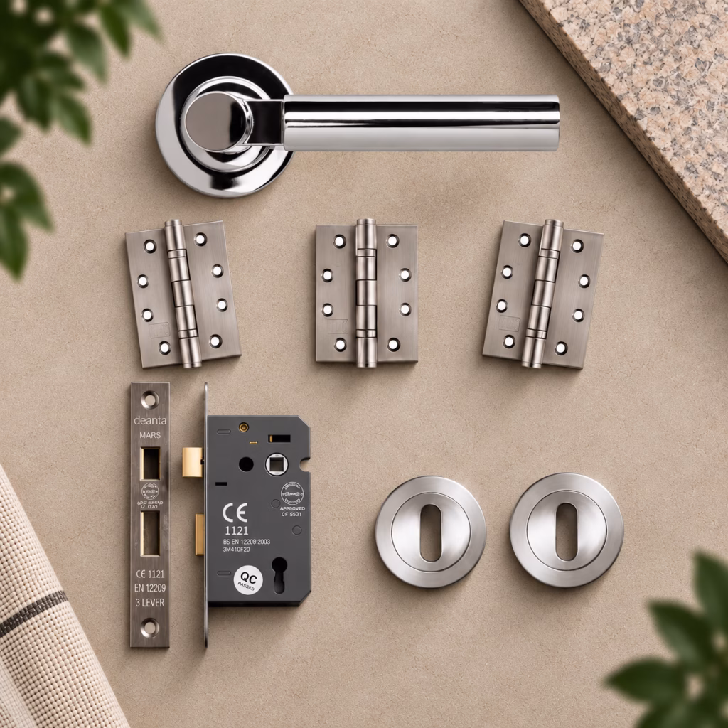Deanta Arcadia Polished Chrome Privacy Handle Pack
