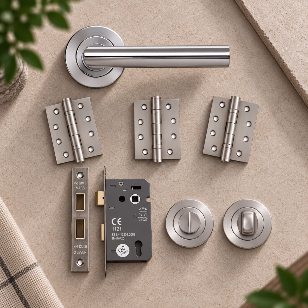 Deanta Ares Polished Chrome Bathroom Handle Pack