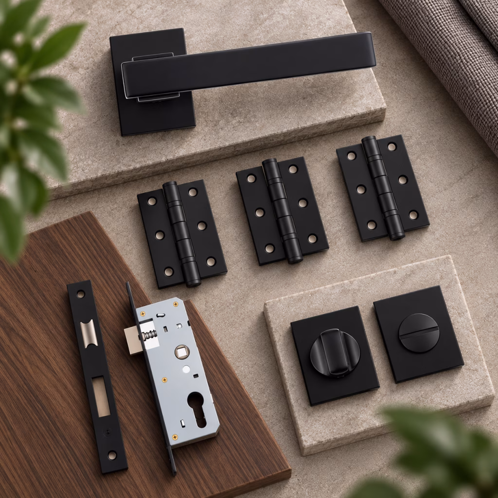 Deanta Argo Urban Matt Black Bathroom Handle Pack