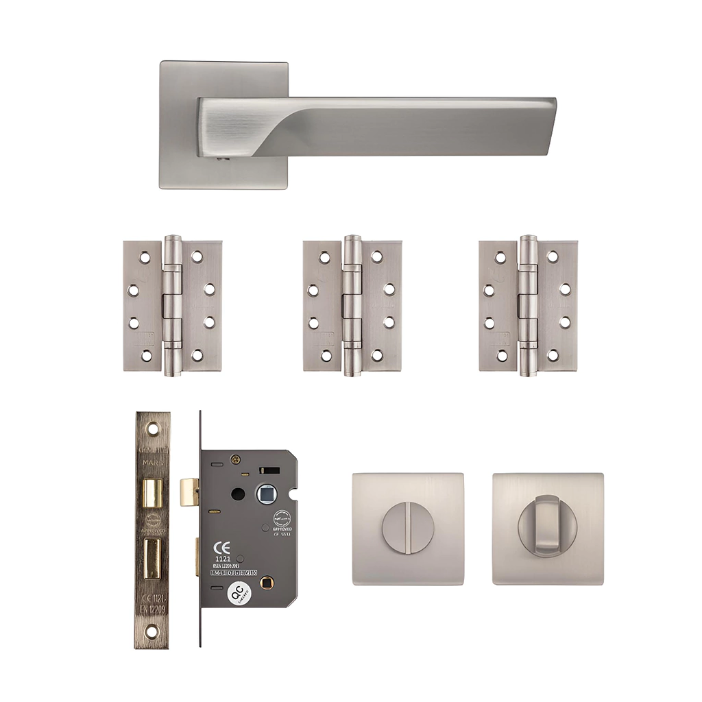 Deanta Athens Satin Nickel Bathroom Handle Pack1-Zdoors
