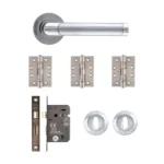 Deanta Augustus Matt Polished Chrome Privacy Handle Pack-Zdoors