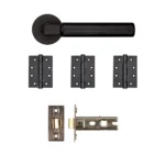 Deanta Delphi Matt Black Handle Pack-Zdoors