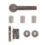 Deanta Delphi Matt Satin Black Nickel Privacy Handle Pack-Zdoors