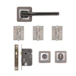 Deanta Hadrian Matt Satin Black Bathroom Handle Pack-Zdoors