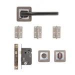 Deanta Hadrian Matt Satin Black Bathroom Handle Pack-Zdoors