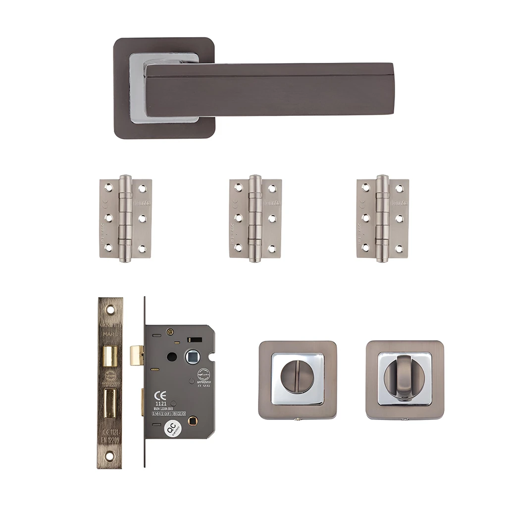 Deanta Invictus Matt Satin Black Bathroom Handle Pack-1