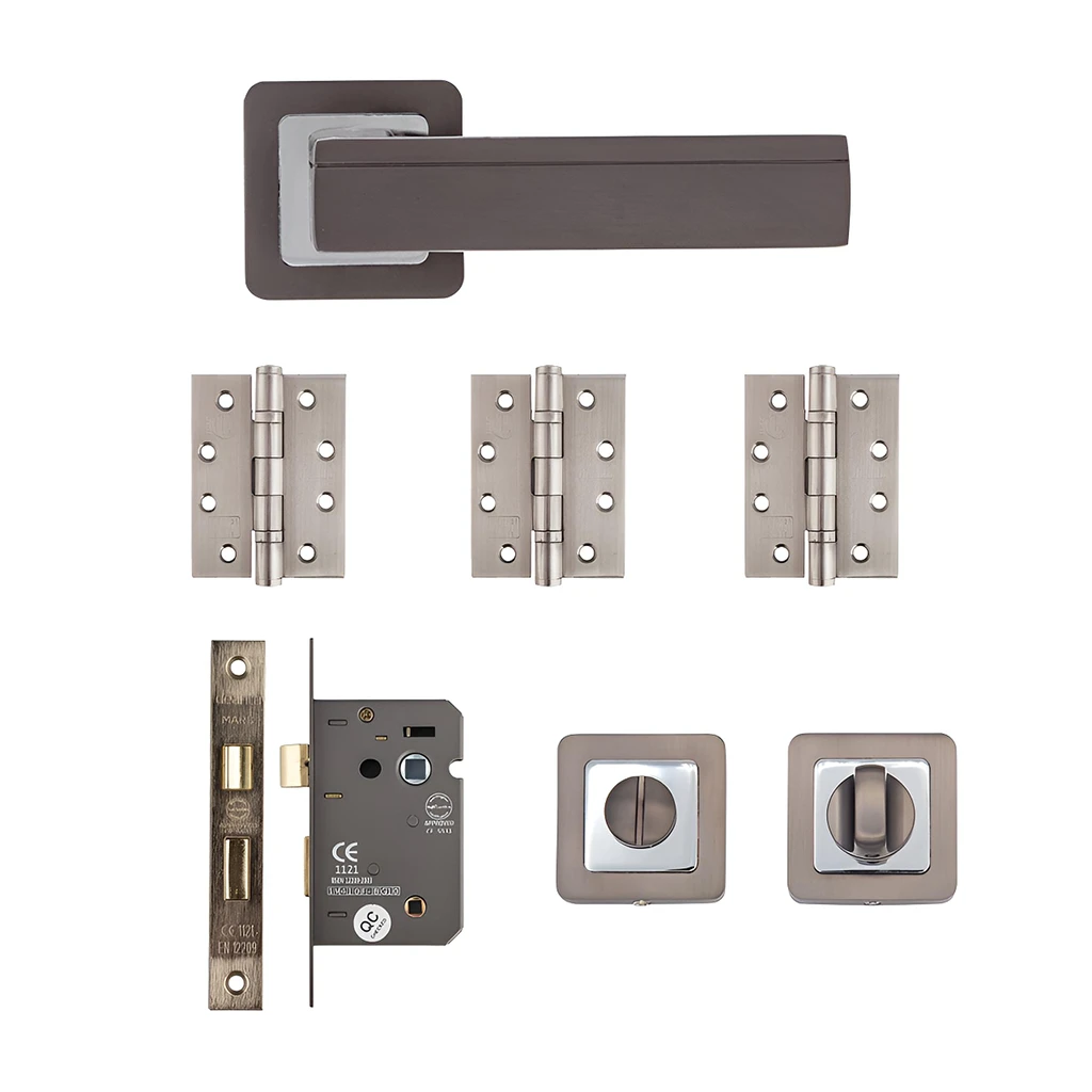 Deanta Invictus Matt Satin Black Bathroom Handle Pack
