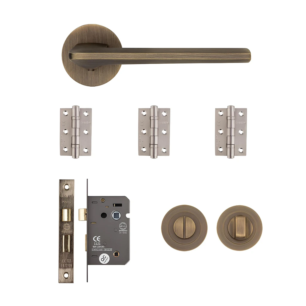 Deanta Ithaca Matt Antique Brass Bathroom Handle Pack-1