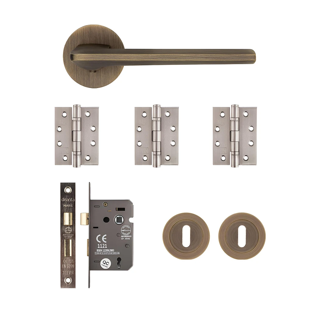 Deanta Ithaca Matt Antique Brass Privacy Handle Pack