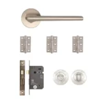 Deanta Ithaca Satin Nickel Bathroom Handle Pack-1