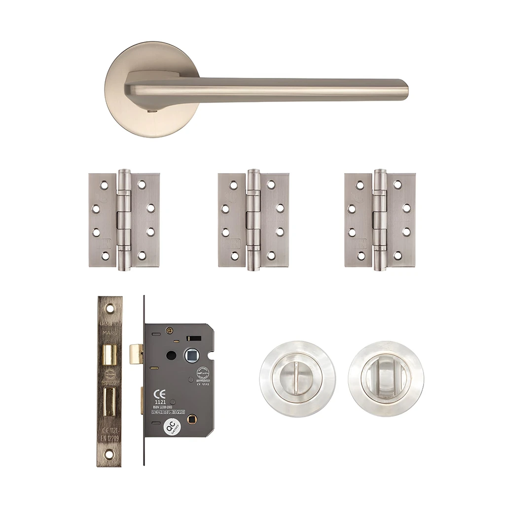Deanta Ithaca Satin Nickel Bathroom Handle Pack