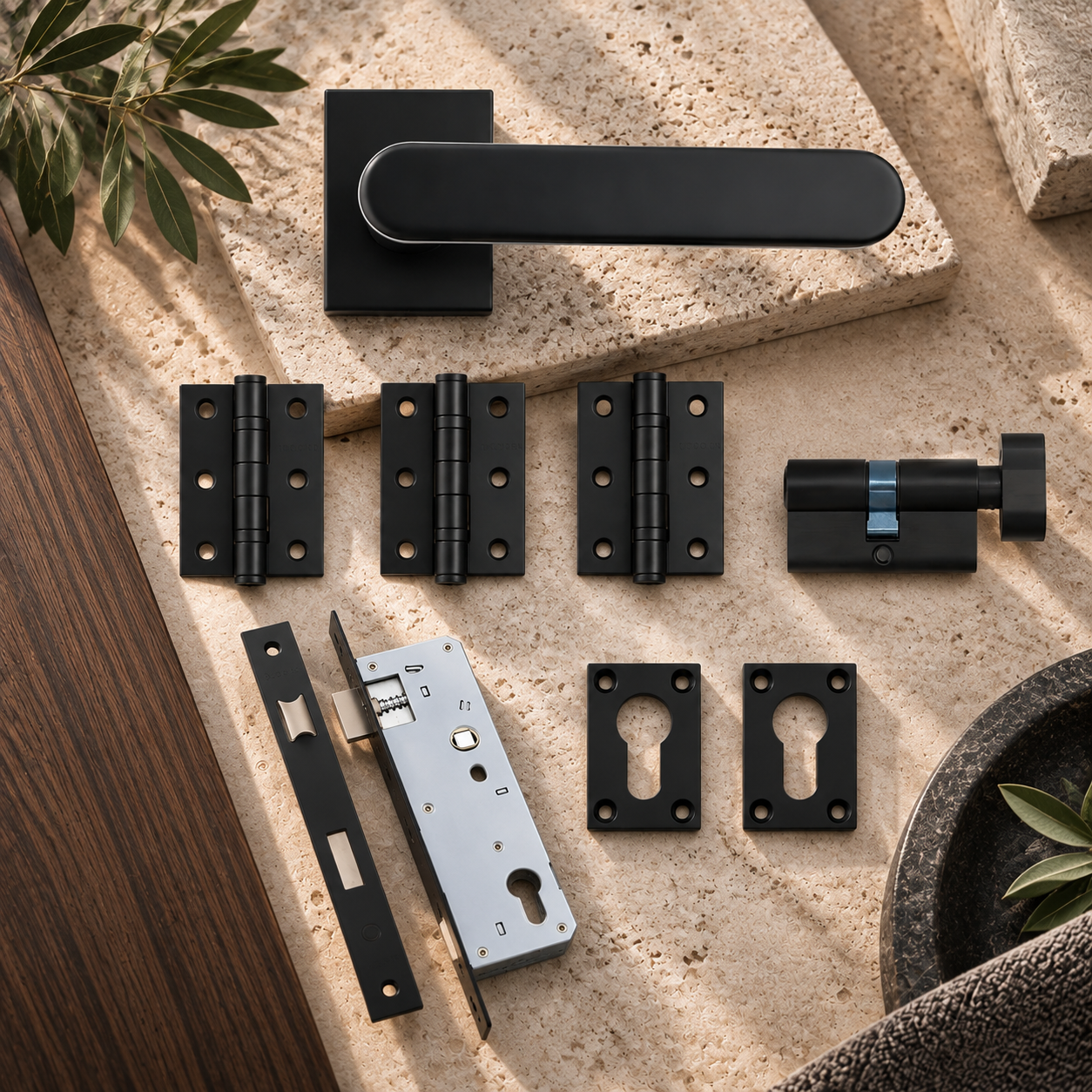 Deanta Juno Urban Matt Black Privacy Handle Pack