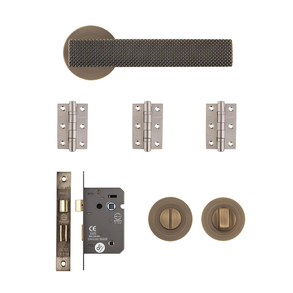 Deanta Olympia Matt Antique Brass Bathroom Handle Pack-1