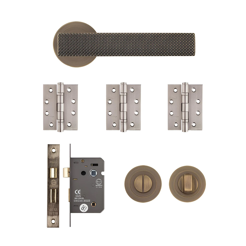 Deanta Olympia Matt Antique Brass Bathroom Handle Pack