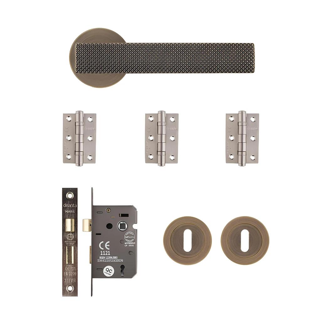 Deanta Olympia Matt Antique Brass Privacy Handle Pack-1