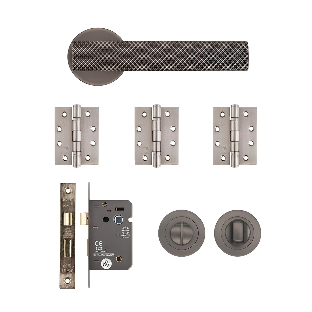 Deanta Olympia Matt Satin Black Nickel Bathroom Handle Pack