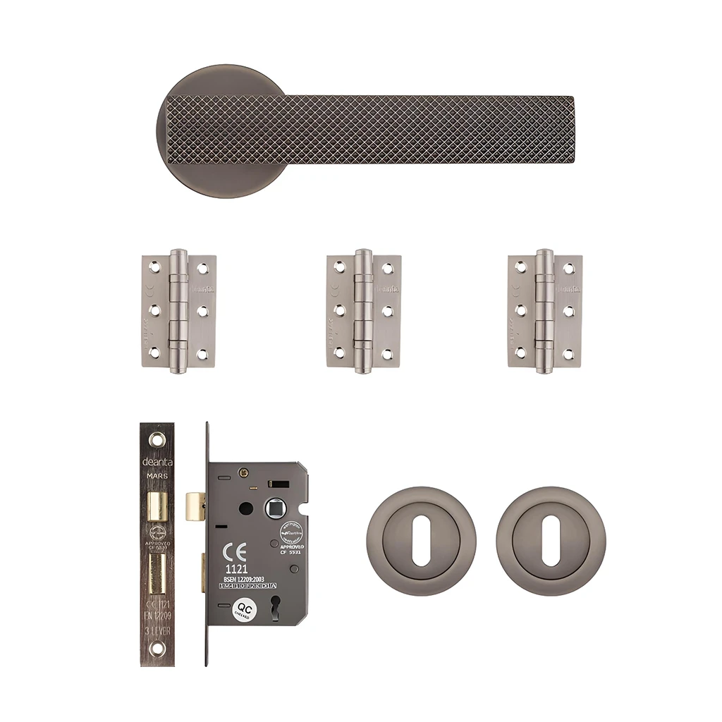 Deanta Olympia Matt Satin Black Nickel Privacy Handle Pack-1