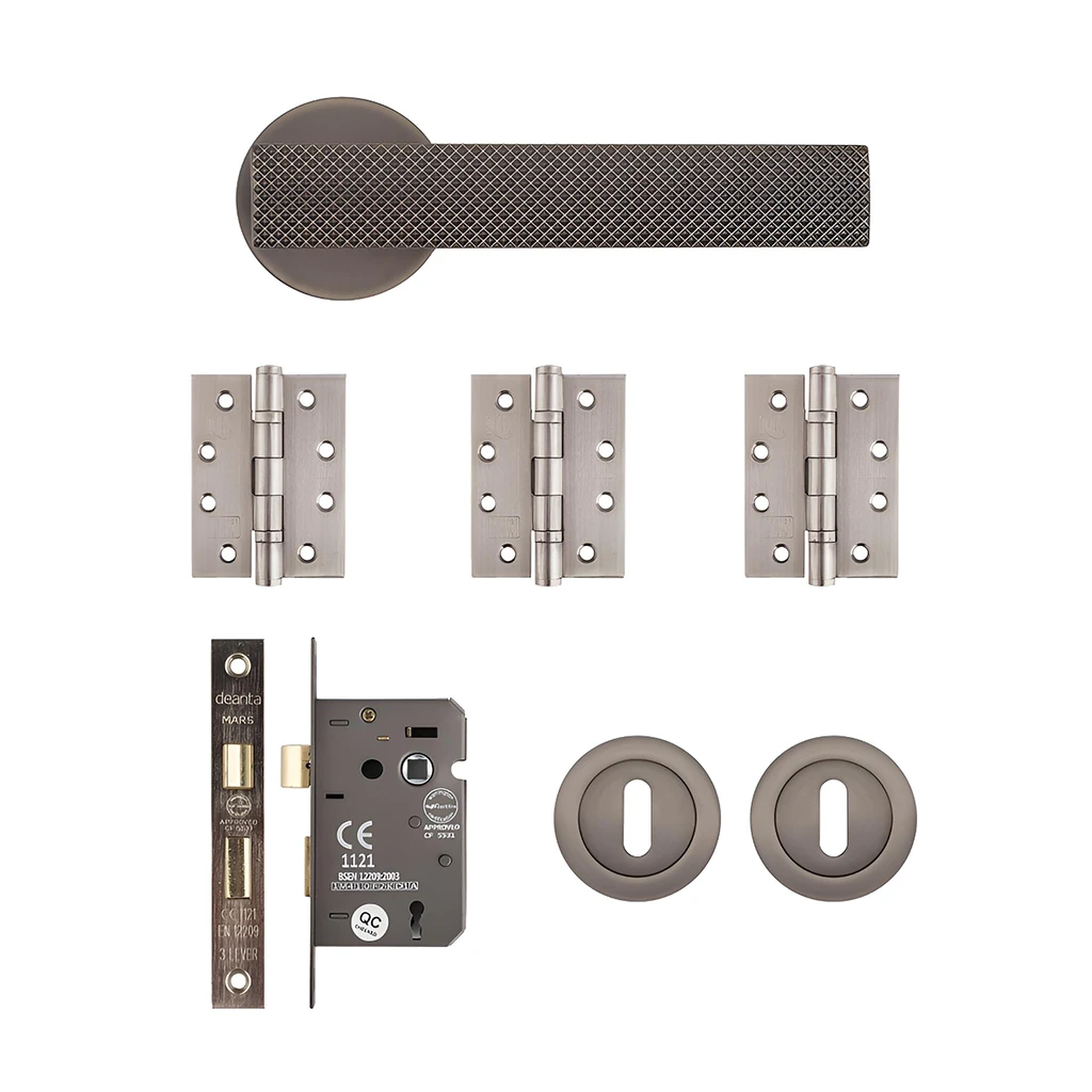 Deanta Olympia Matt Satin Black Nickel Privacy Handle Pack