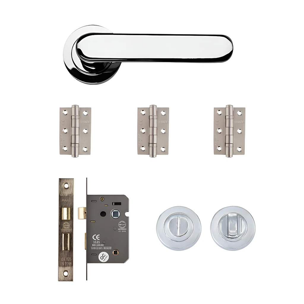 Deanta Parga Polished Chrome Bathroom Handle Pack-1