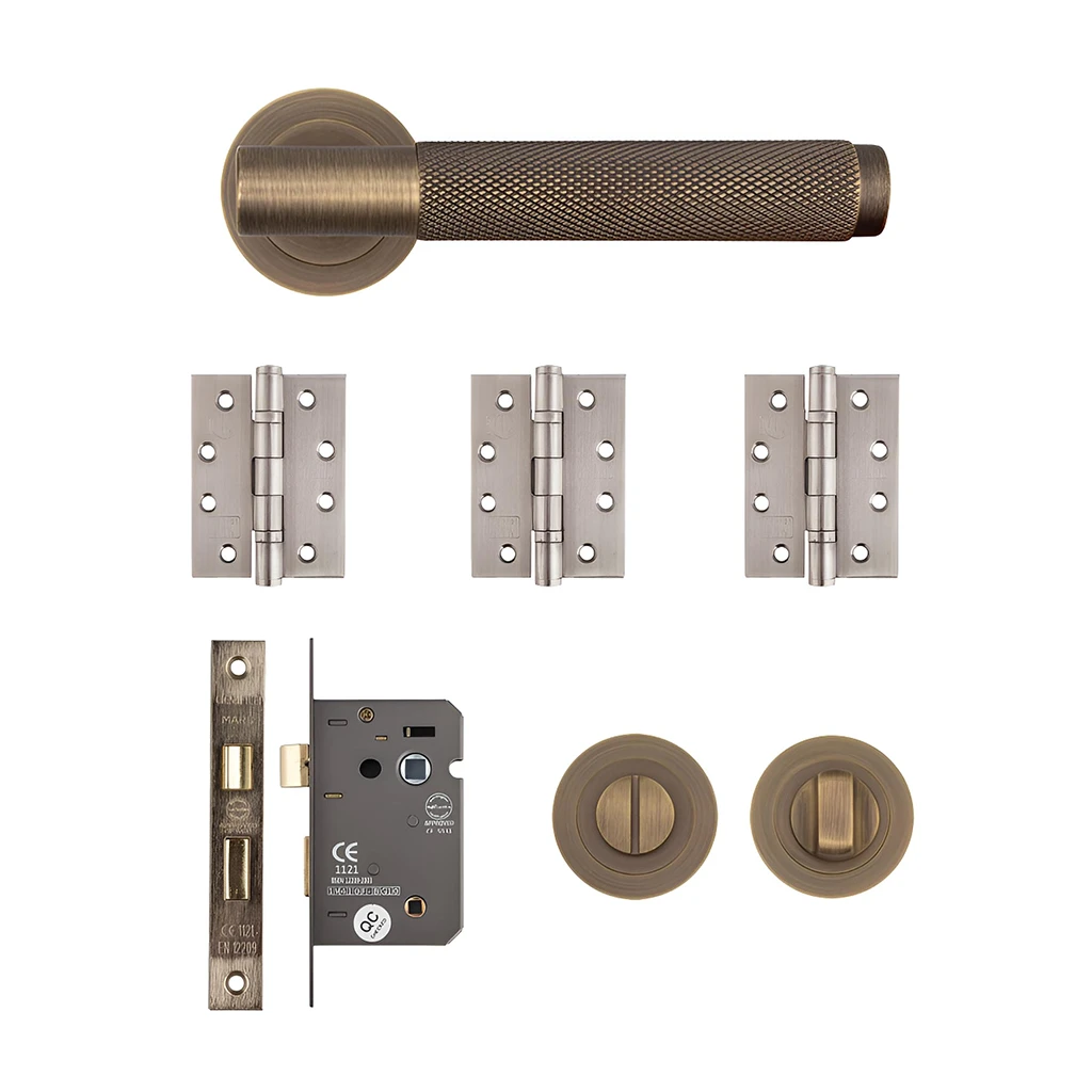 Deanta Sparta Matt Antique Brass Bathroom Handle Pack