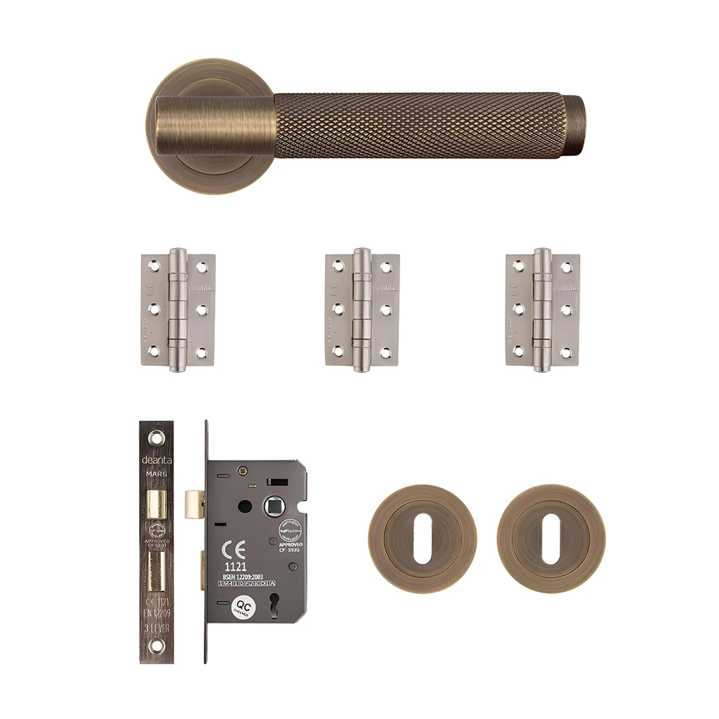 Deanta Sparta Matt Antique Brass Privacy Handle Pack-1