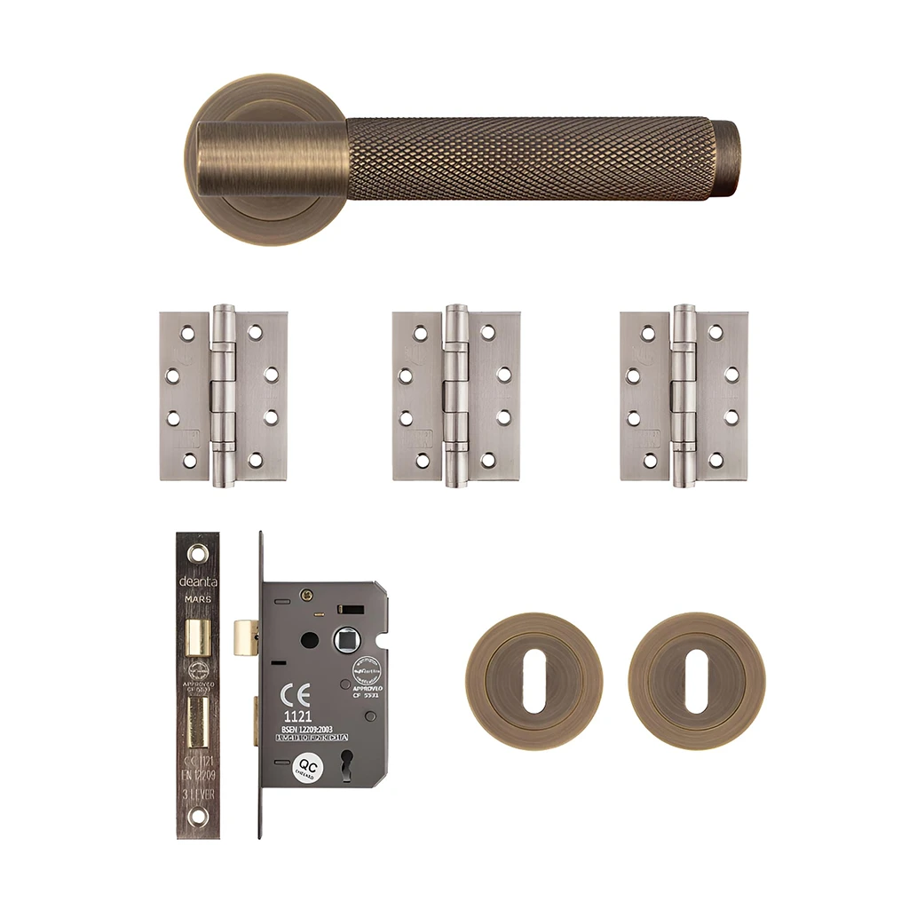 Deanta Sparta Matt Antique Brass Privacy Handle Pack