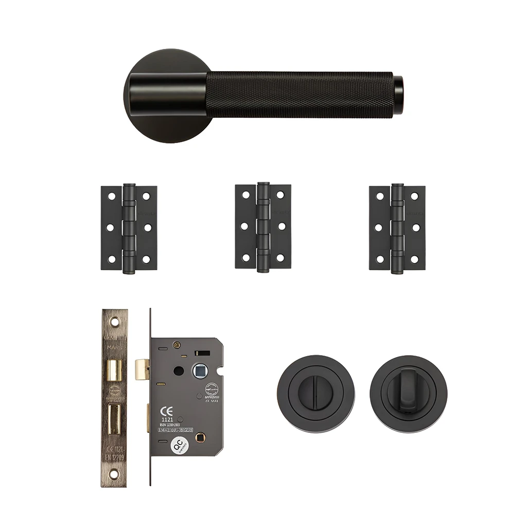Deanta Sparta Matt Black Bathroom Handle Pack-1