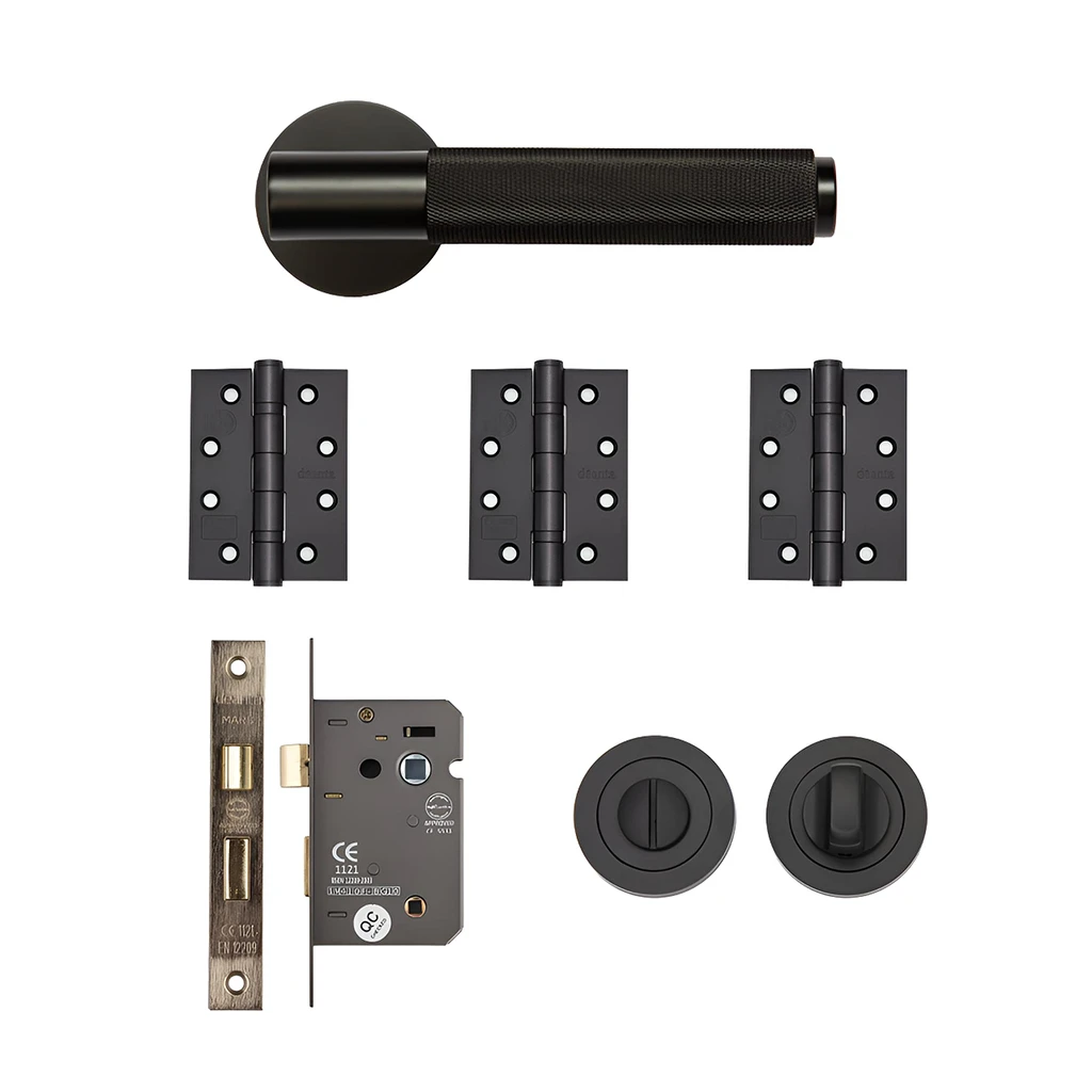 Deanta Sparta Matt Black Bathroom Handle Pack