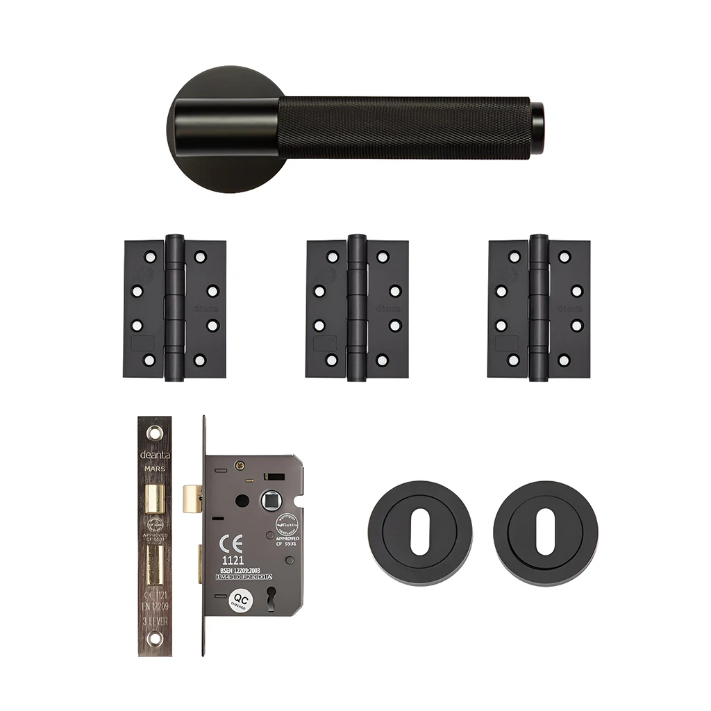 Deanta Sparta Matt Black Privacy Handle Pack