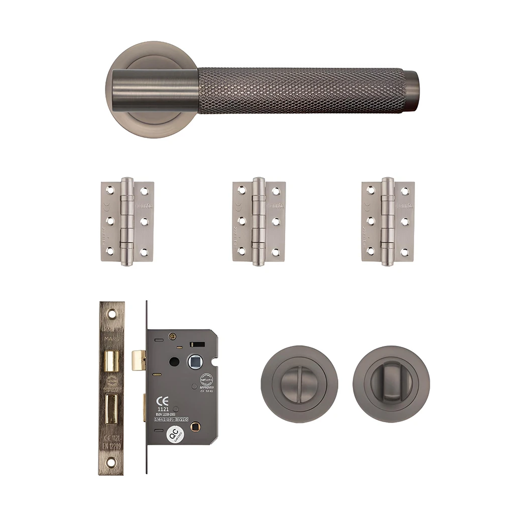 Deanta Sparta Matt Satin Black Nickel Bathroom Handle Pack-1