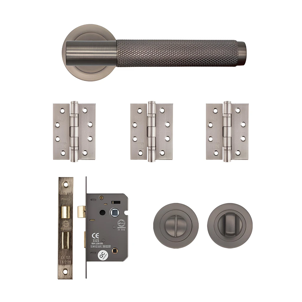 Deanta Sparta Matt Satin Black Nickel Bathroom Handle Pack