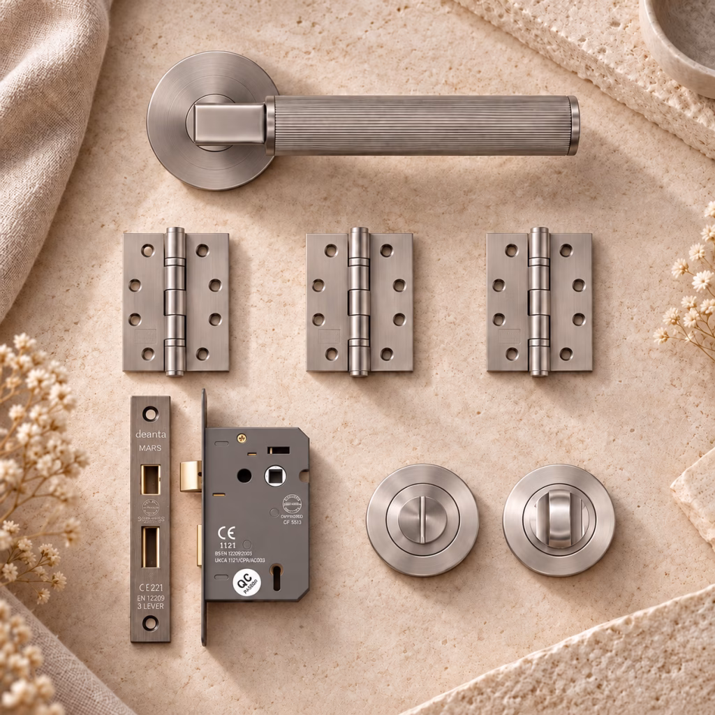 Deanta Delphi Satin Nickel Bathroom Handle Pack