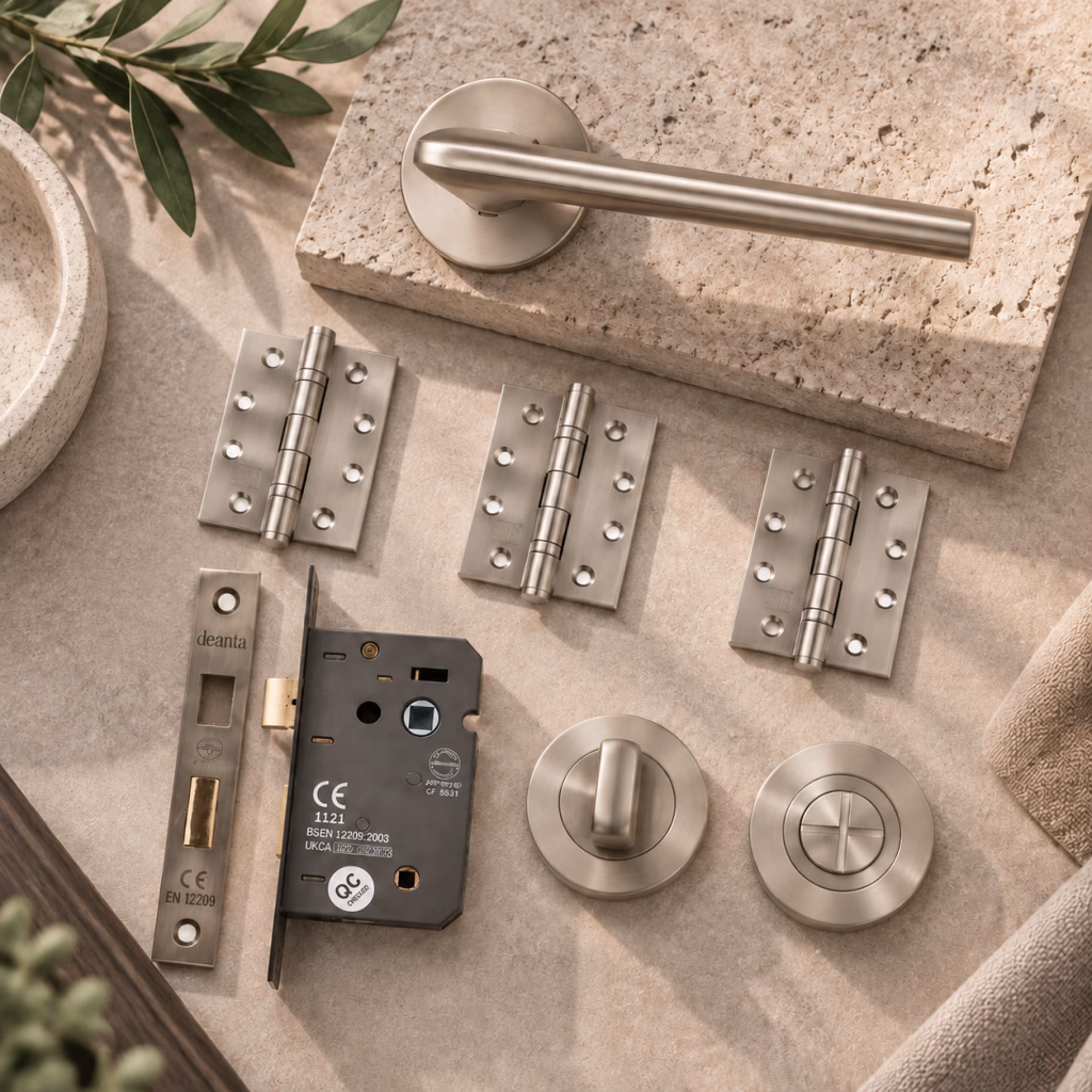 Deanta Ithaca Satin Nickel Bathroom Handle Pack