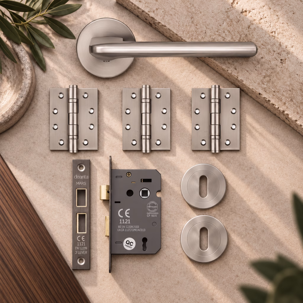 Deanta Ithaca Satin Nickel Privacy Handle Pack