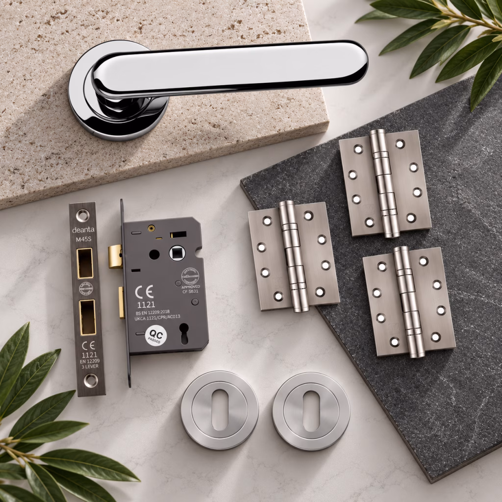 Deanta Parga Polished Chrome Privacy Handle Pack
