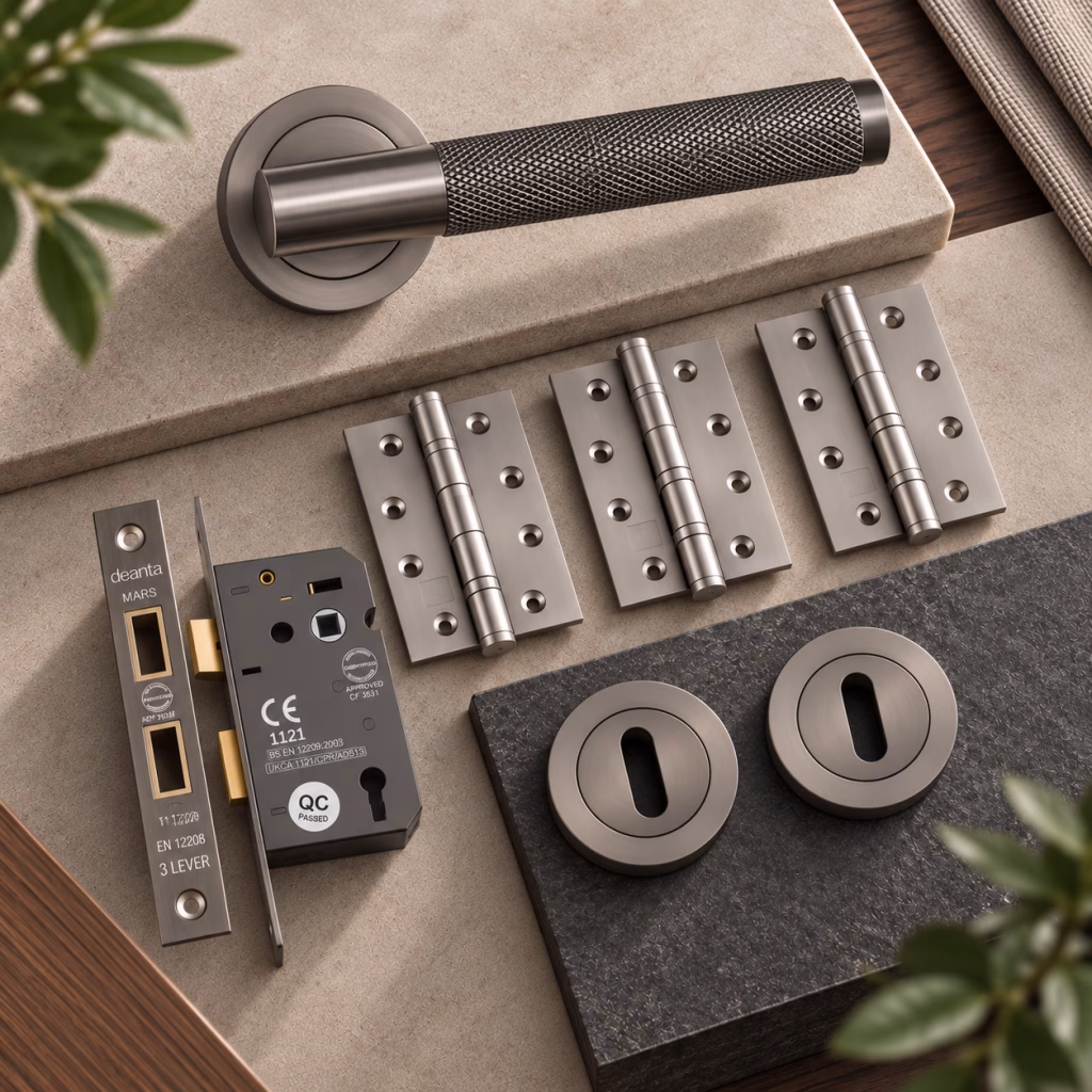 Deanta Sparta Matt Satin Black Nickel Privacy Handle Pack