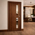 PREMDOR-Pre-Finished-Walnut-2-Light-Side-Clear-Glazed-16G-Internal-FD30-Fire-Door-Lifestyle-Image