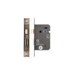 Deanta 3 Lever Square Bathroom Lock Satin Nickel-ZDoors