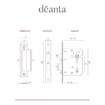 Deanta 3 Lever Bathroom Lock Satin Nickel-sizes